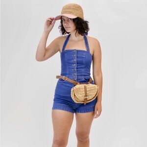 Surell Spring Straw Fanny Pack NWT